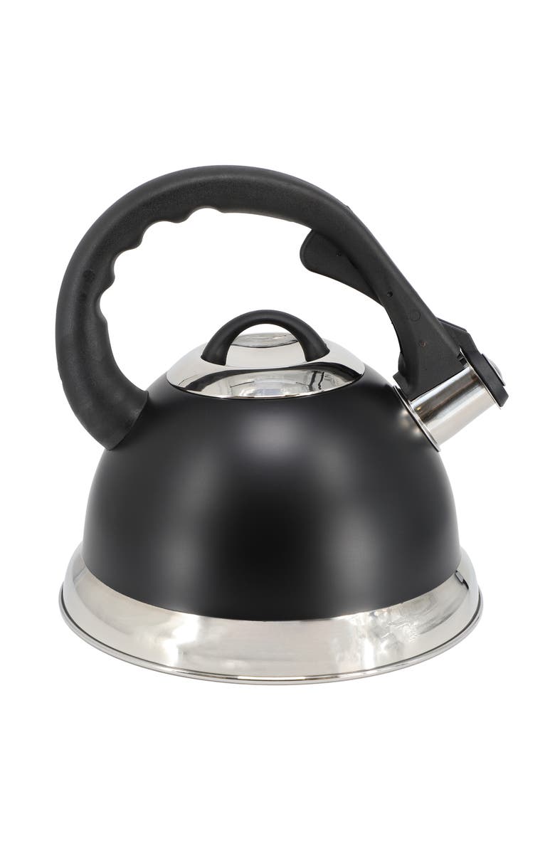 Mr. Coffee Clarefield 2.4 Quart Stainless Steel Whistling Tea Kettle, Alternate, color, Black
