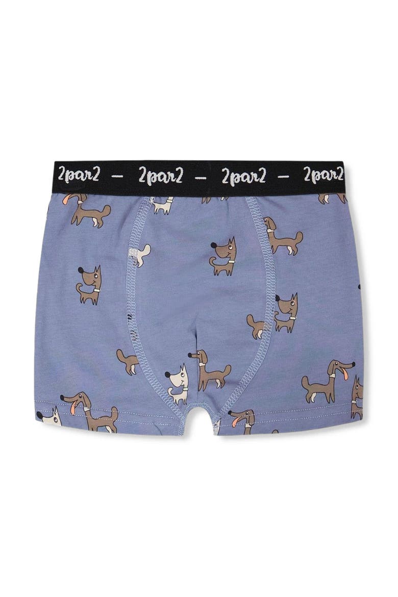 Organic Cotton Dog Elastic Waist Boxer, Main, color, Blue Printed Dogs