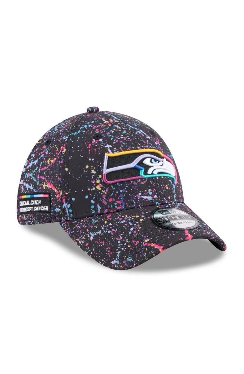 New Era Men's New Era Black Seattle Seahawks 2025 NFL Crucial Catch 39THIRTY Flex Hat, Main, color, Black