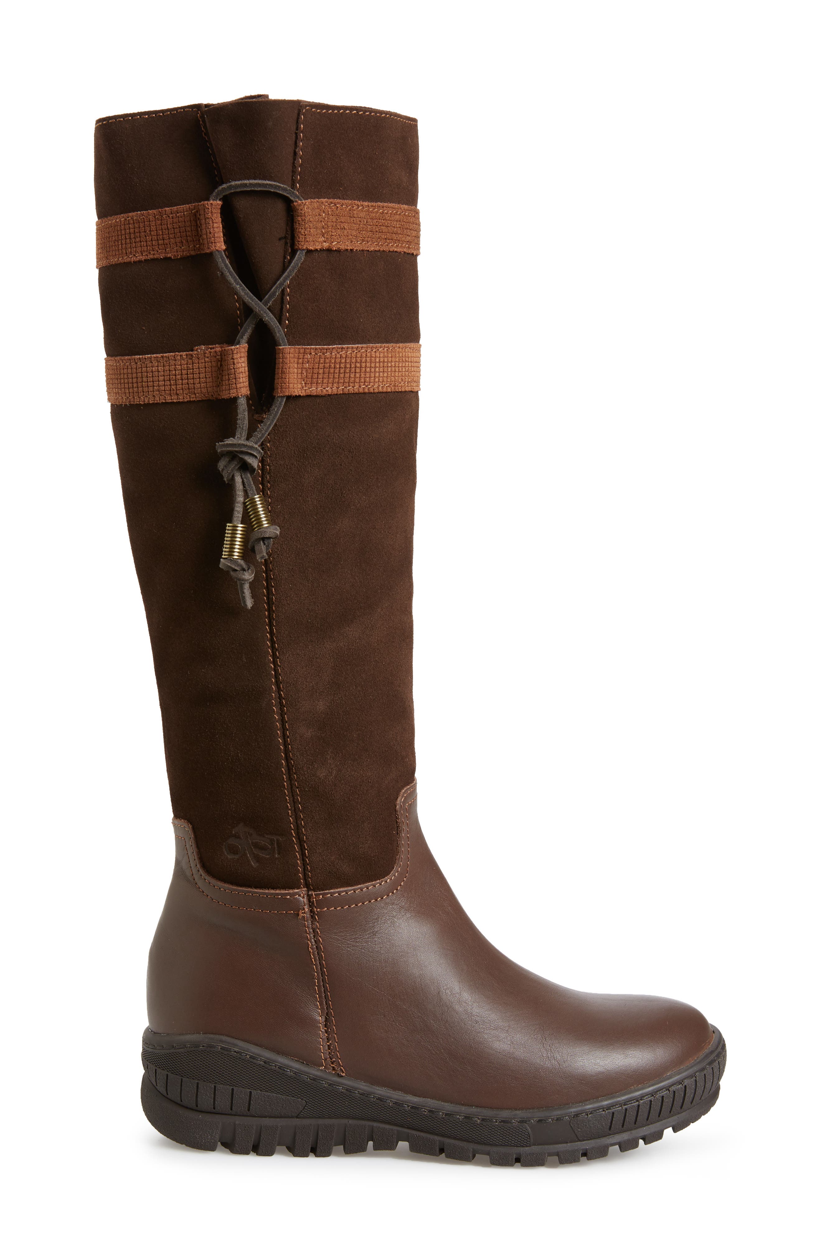 Move On Knee High Boot, Alternate, color, DARK BROWN LEATHER