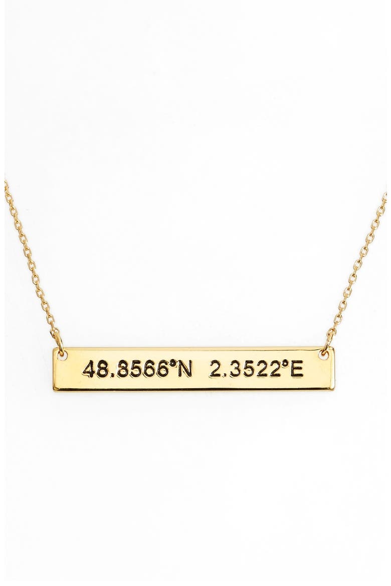 Coordinate Bar Pendant Necklace, Main, color, GOLD/ PARIS