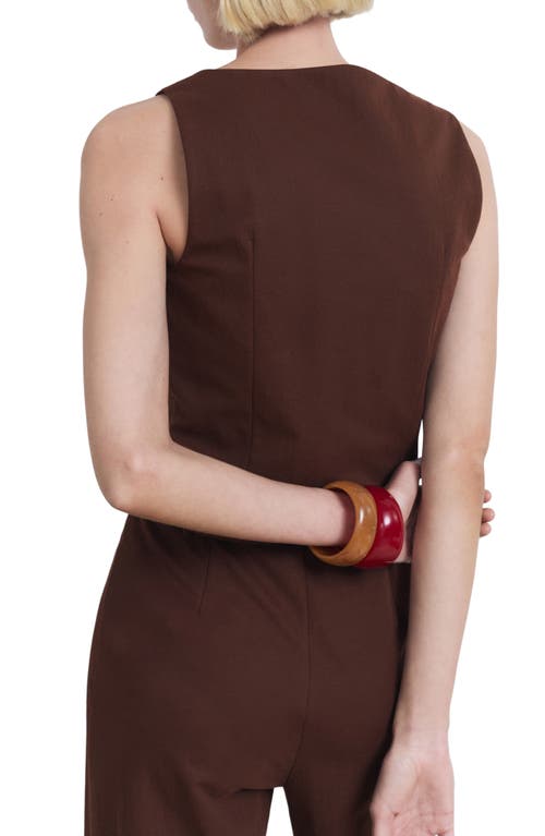 Mango Square Neck Vest In Burgundy