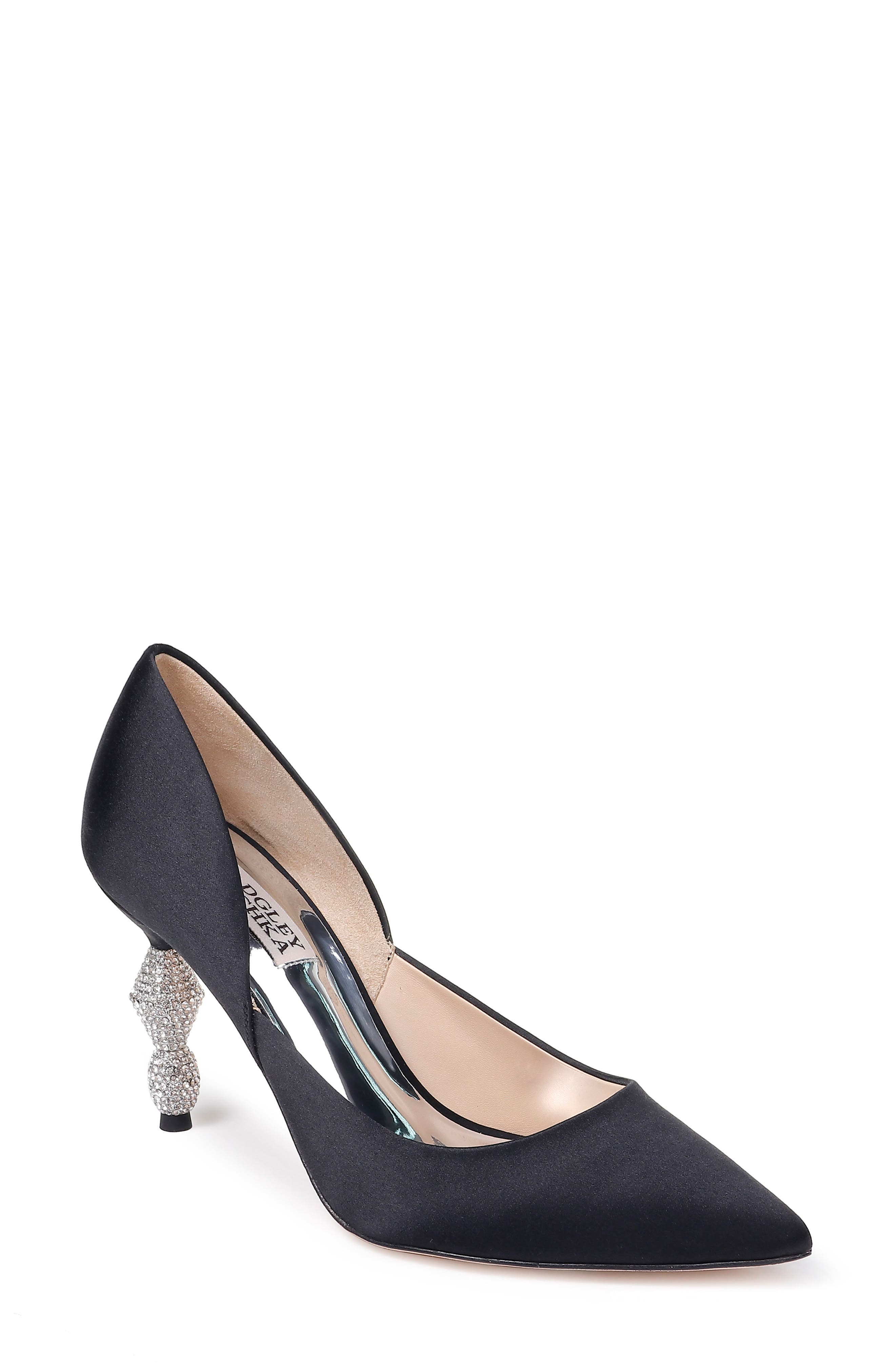 Badgley Mischka Collection Badgley Mischka Evan Crystal Heel Pointed Toe Pump, Main, color, 