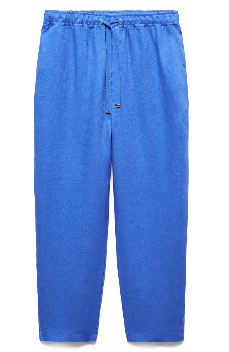 MANGO Drawstring Linen Pants, Alternate, color, 