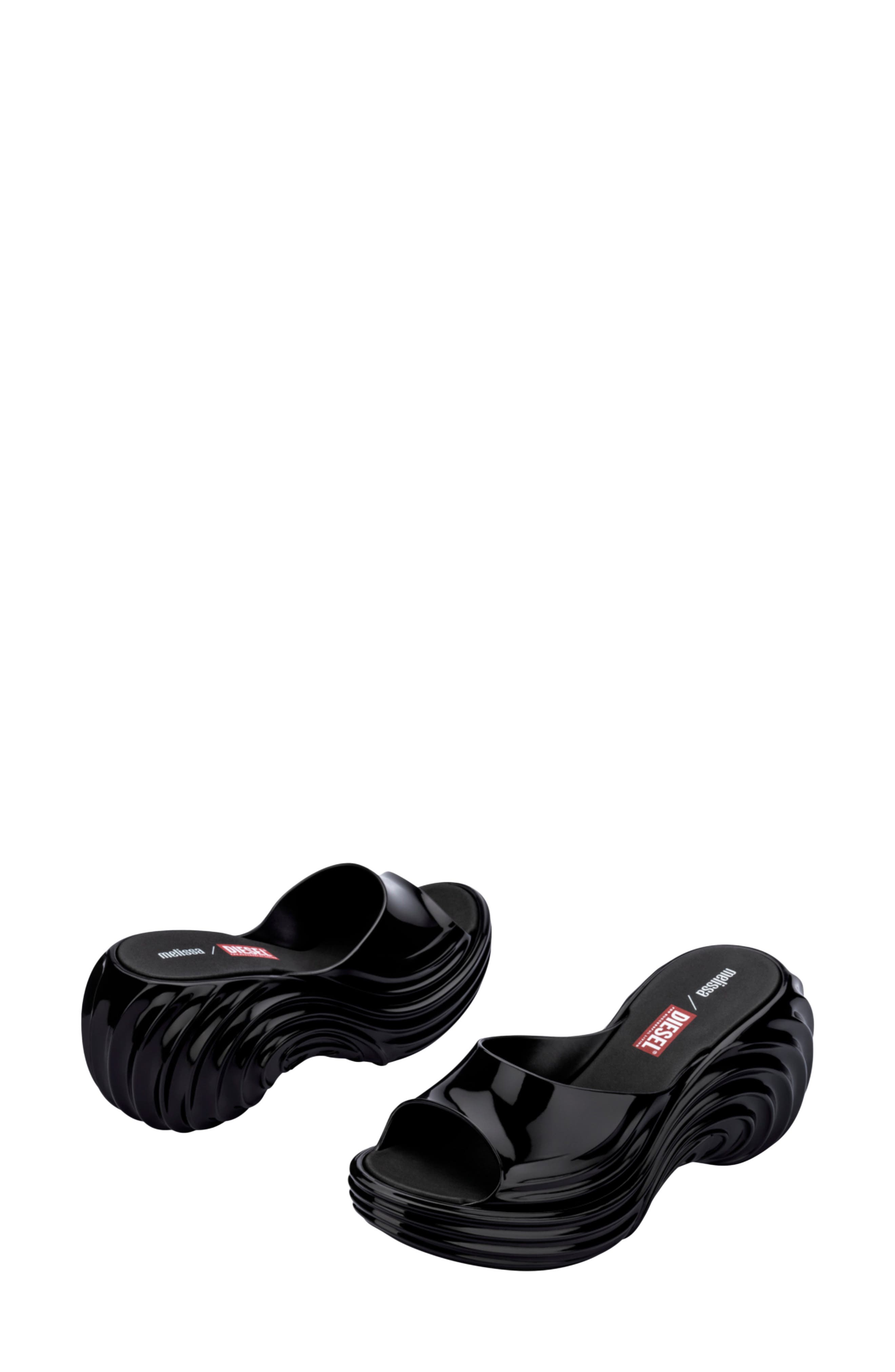 x Diesel Platform Slide Sandal, Alternate, color, BLACK