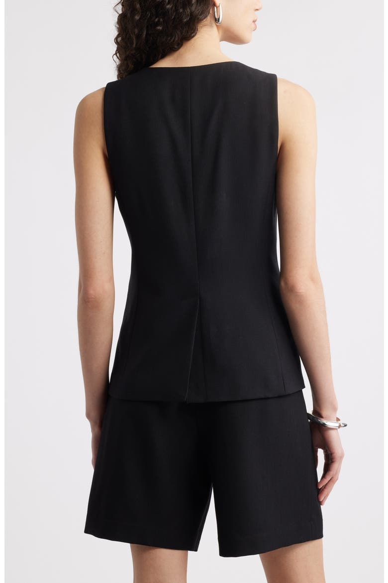 Long Menswear Vest, Alternate, color, BLACK