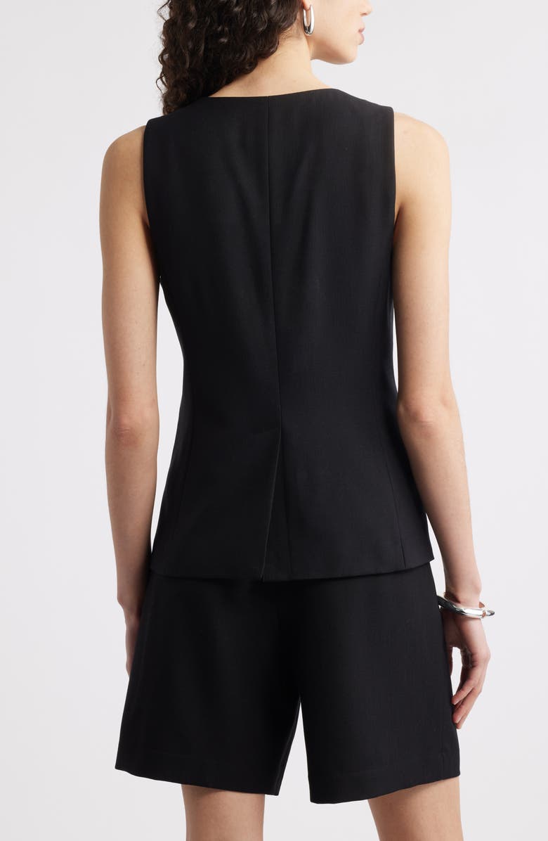 Nordstrom Long Menswear Vest, Alternate, color, Black