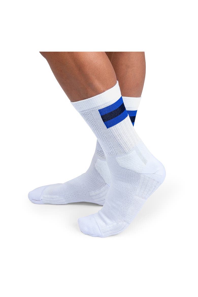 Tennis Crew Socks, Alternate, color, WHITE/ INDIGO