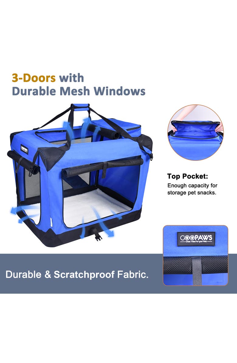 JESPET Soft Pet Crate 36" 70Lb Capacity, Alternate, color, Multicolored