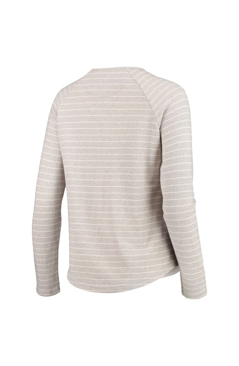 CAMP DAVID Women's Heathered Gray Michigan State Spartans Seaside Striped French Terry Raglan Pullover Sweatshirt, Alternate, color, 