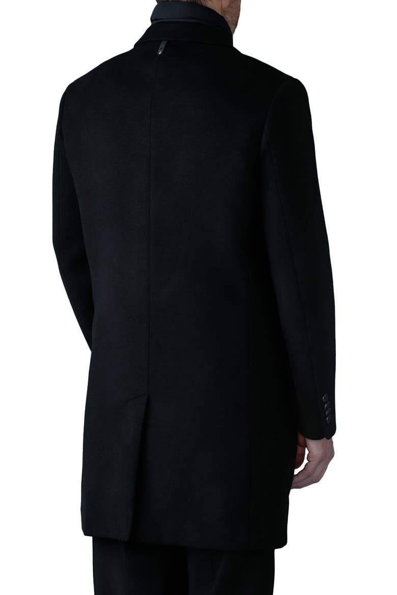 Skai Wool Coat with Removable Bib, Alternate, color, BLACK