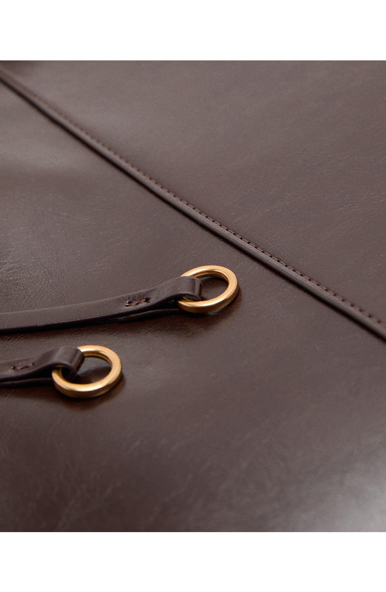 MANGO Faux Leather Shoulder Bag, Alternate, color, Chocolate