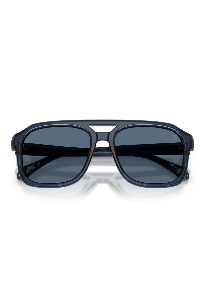 56mm Vantos Pillow Sunglasses, Alternate, color, TRANSPARENT BLUE / SOLID BLUE