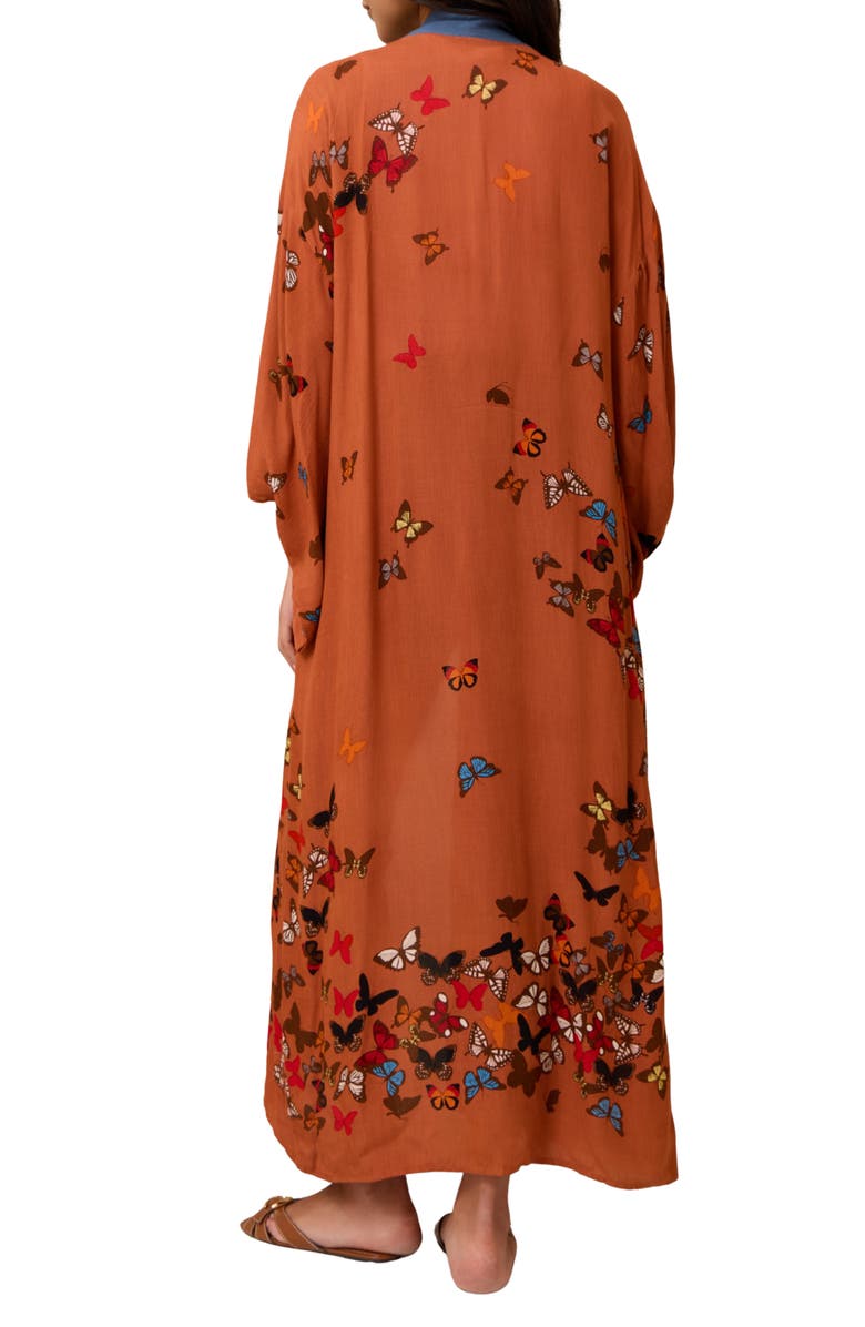 SAACHI Butterfly Longline Duster, Alternate, color, Rust Brown