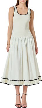 Endless Rose Smocked Drop Waist Midi Dress