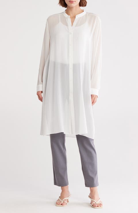 Long Sleeve Silk Shirt Dress