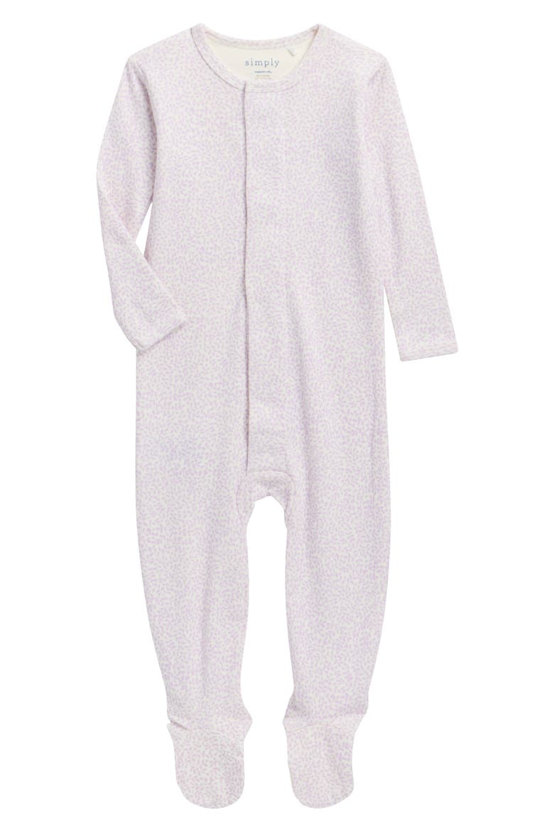 Kids' Organic Cotton Footie, Main, color, LILAC FOLIAGE
