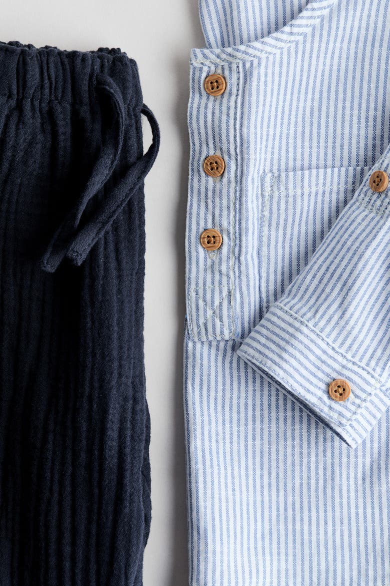 2-piece Cotton Set, Alternate, color, Navy blue/striped