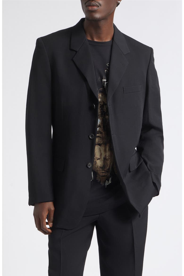 Gabardine Single Breasted Sport Coat, Main, color, BLACK