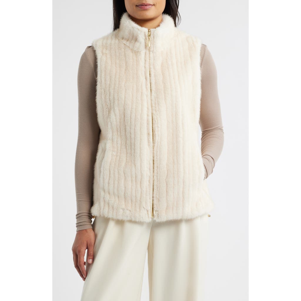 Via Spiga Reversible Faux Fur Vest in Beige  product