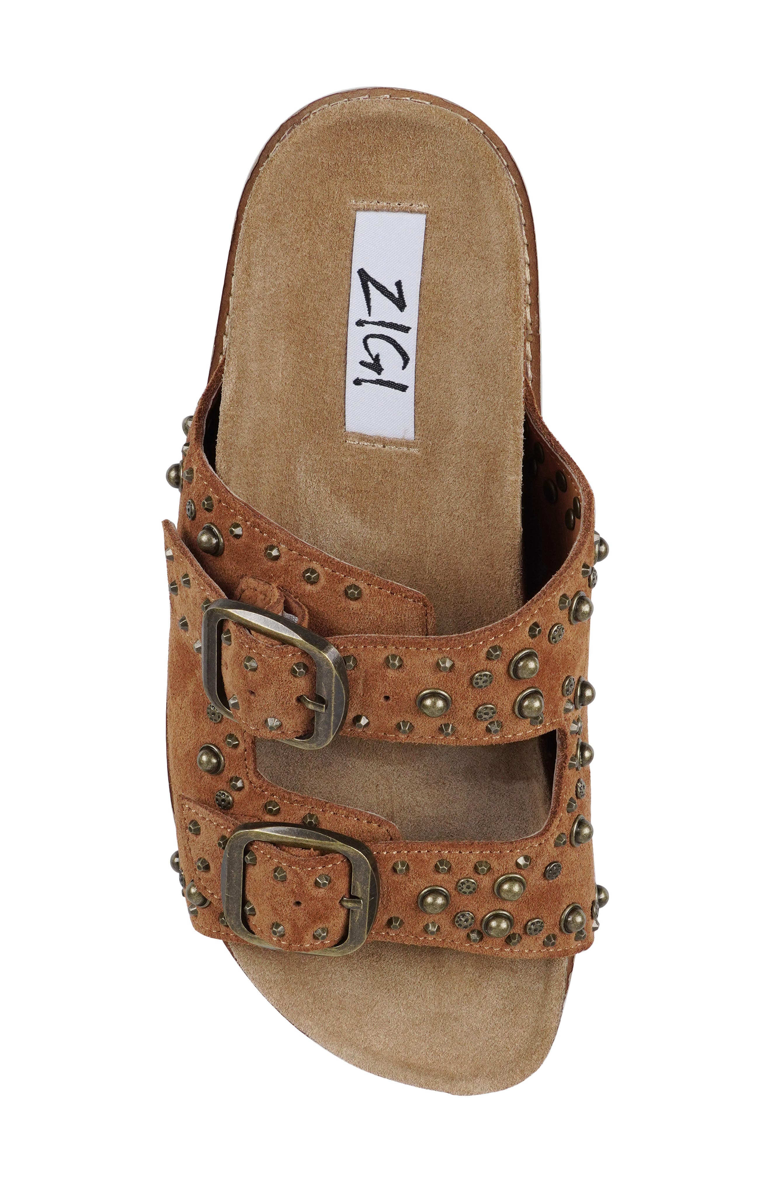Studded Platform Sandal, Alternate, color, TAN SUEDE
