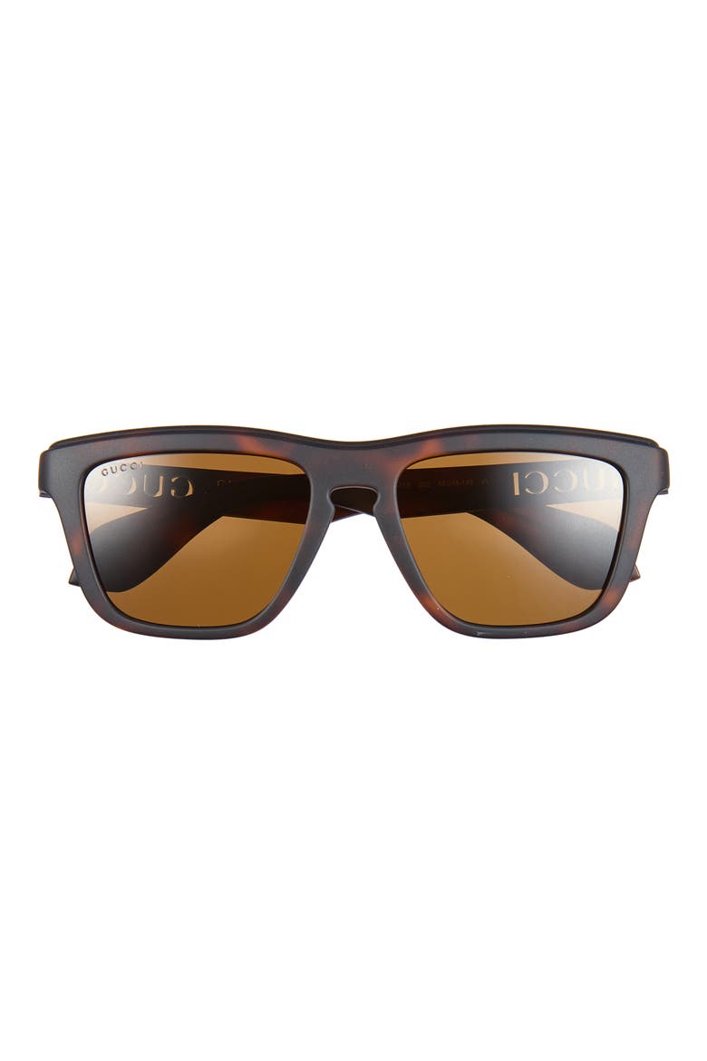 55mm Rectangular Sunglasses, Main, color, HAVANA HAVANA BROWN