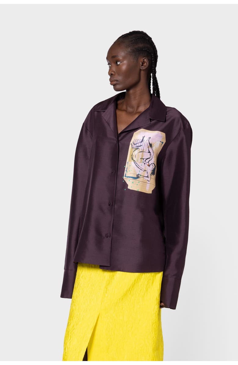 Roksanda Delan Printed Silk Blouse, Main, color, Calliope