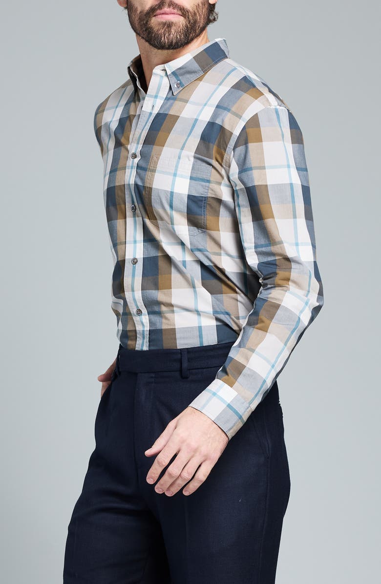 Billy Reid Tuscumbia Bold Plaid Button-Down Shirt, Alternate, color, Blue Multi