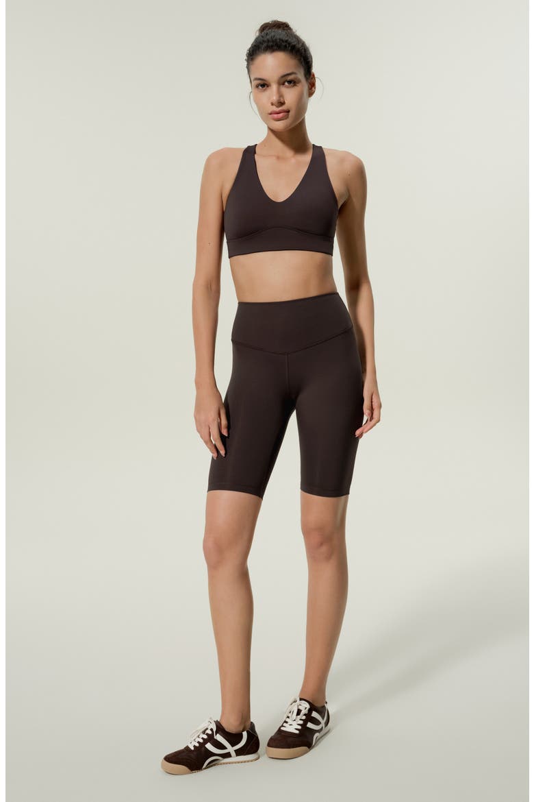 Women's Silk Contour Second Skin Biker Shorts, Alternate, color, Coffee Bean