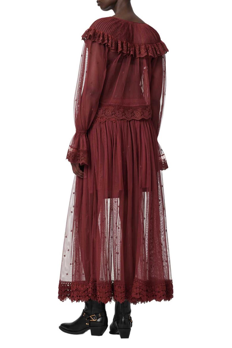 Trixie Lace Maxi Skirt, Alternate, color, BURGUNDY RED