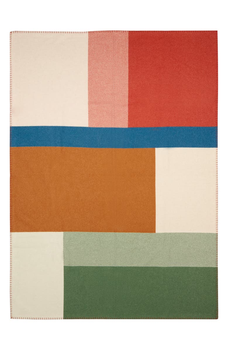 Johnstons of Elgin Block Jacquard Wool & Cashmere Throw Blanket, Main, color, Rich Natural