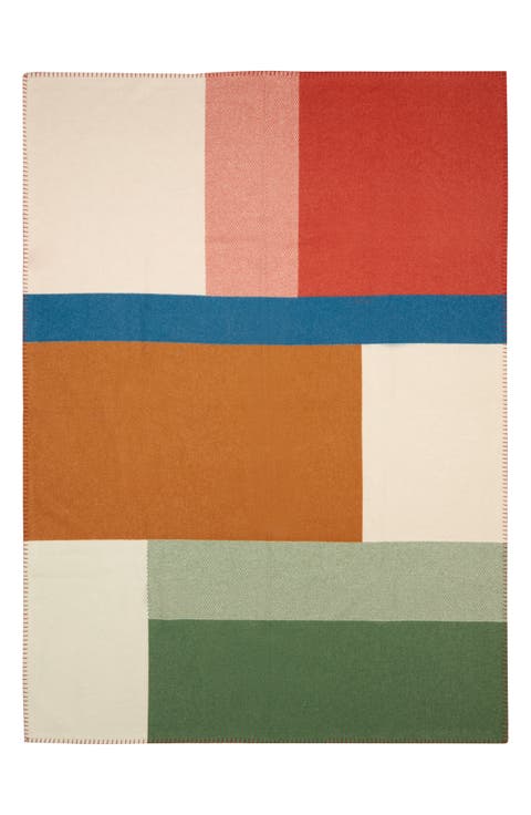 Block Jacquard Wool & Cashmere Throw Blanket