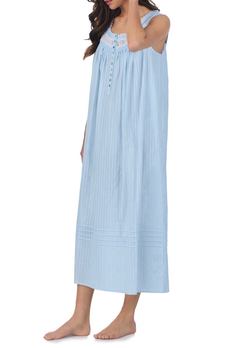 Eileen West Sleeveless Cotton Ballet Nightgown, Alternate, color, Blue