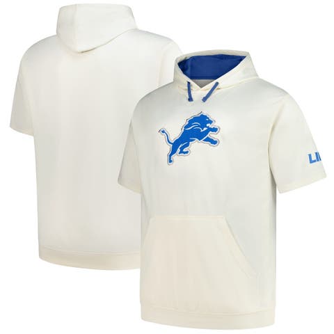 Men
s Profile Oatmeal Detroit Lions Big 
Tall Chest Print and Logo Short Sleeve Pullover Hoodie