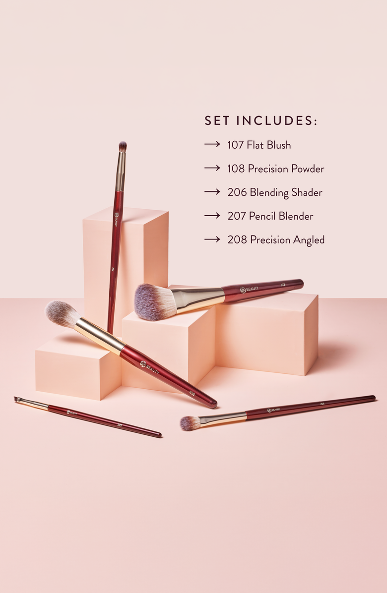 BK Beauty Precision Brush Collection, Alternate, color, Burgundy