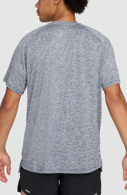 Nike Men's Stride Dri-fit Adv Short-sleeve Running Top In Thunder Blue/heather