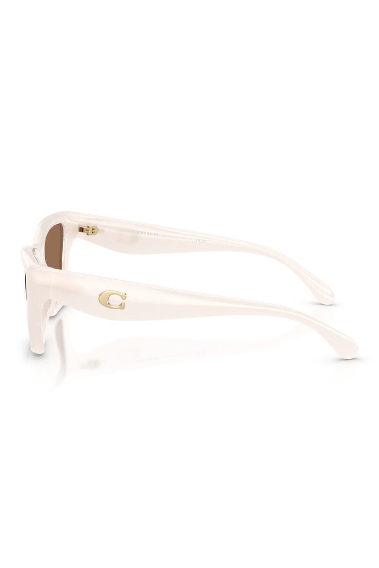 56mm Polarized Cat Eye Sunglasses, Alternate, color, MILKY CLOUD / BROWN SOLID