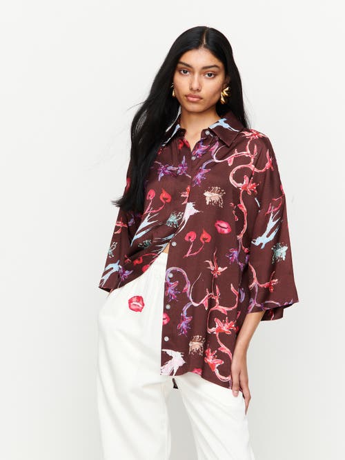 Romy The Brand June Shirt In Bittersweet Burgundy
