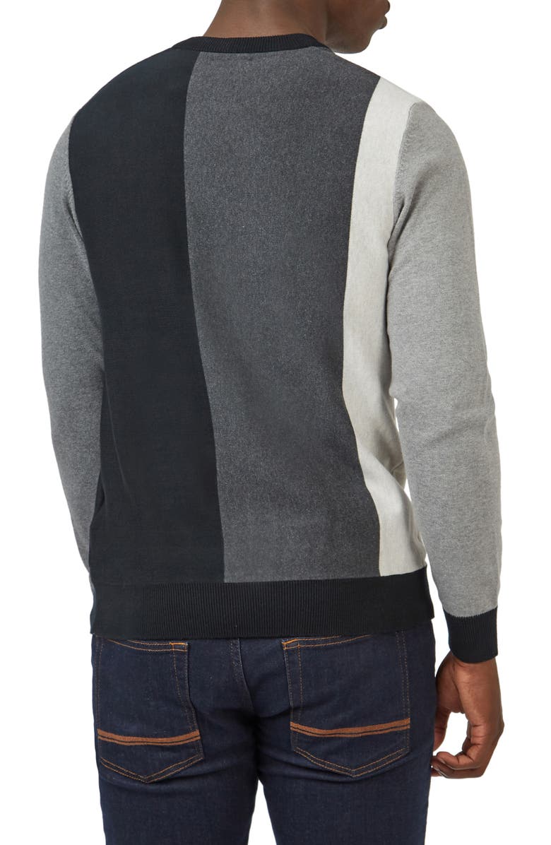 Ben Sherman Vertical Colorblock Crewneck Sweater, Alternate, color,