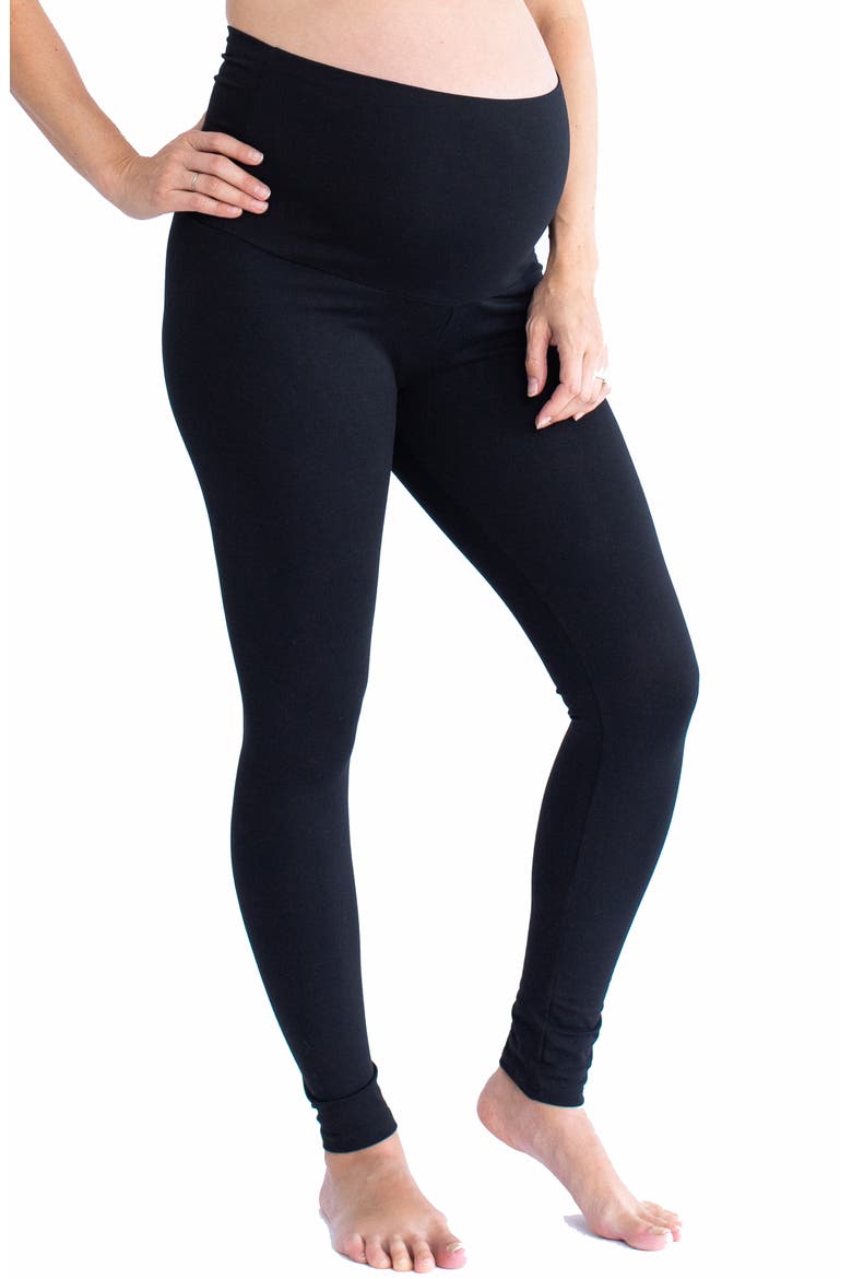 High Waist Maternity Leggings, Main, color, BLACK