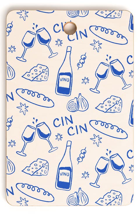 Cheese & Cheers Wood Cutting Board