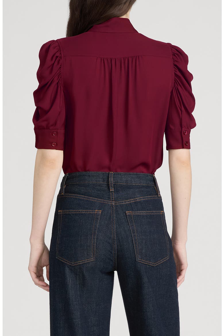 The Gillian Puff Sleeve Shirt, Alternate, color, GARNET