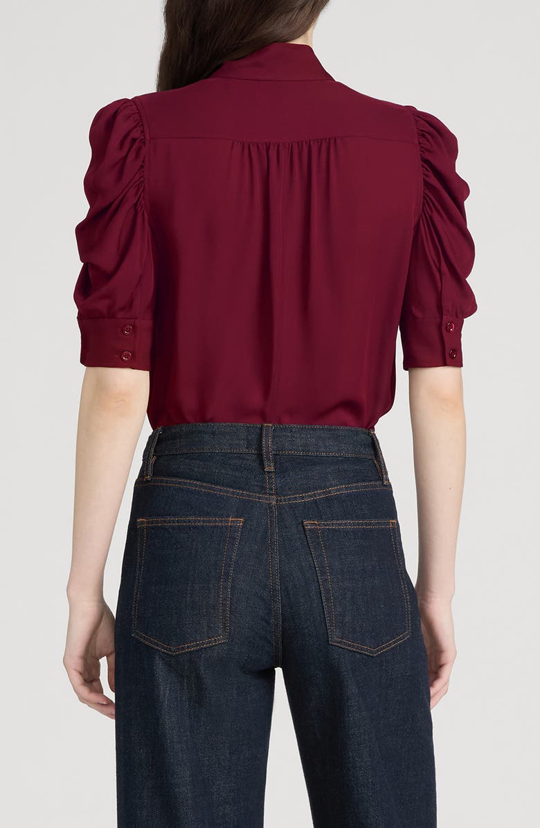 FRAME The Gillian Puff Sleeve Shirt, Alternate, color, Garnet
