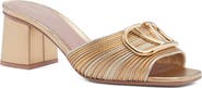 Valentino Garavani VLOGO Signature Metallic Slide Sandal