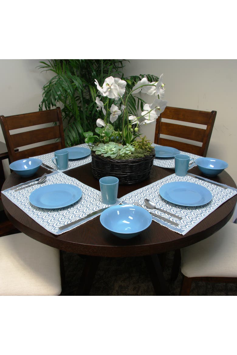 Carlton 12 Piece Dinnerware Set in Blue, Alternate, color, Blue