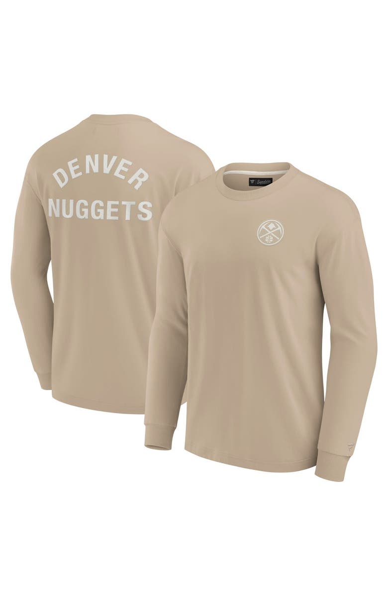 Fanatics Signature Unisex Fanatics Signature Khaki Denver Nuggets Elements Super Soft Long Sleeve T-Shirt, Alternate, color, Khaki