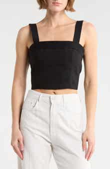 Alice + Olivia Natalia Lace-Up Crop Top