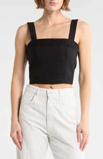Alice + Olivia Natalia Lace-Up Crop Top