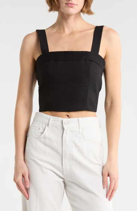 Alice + Olivia Natalia Lace-Up Crop Top