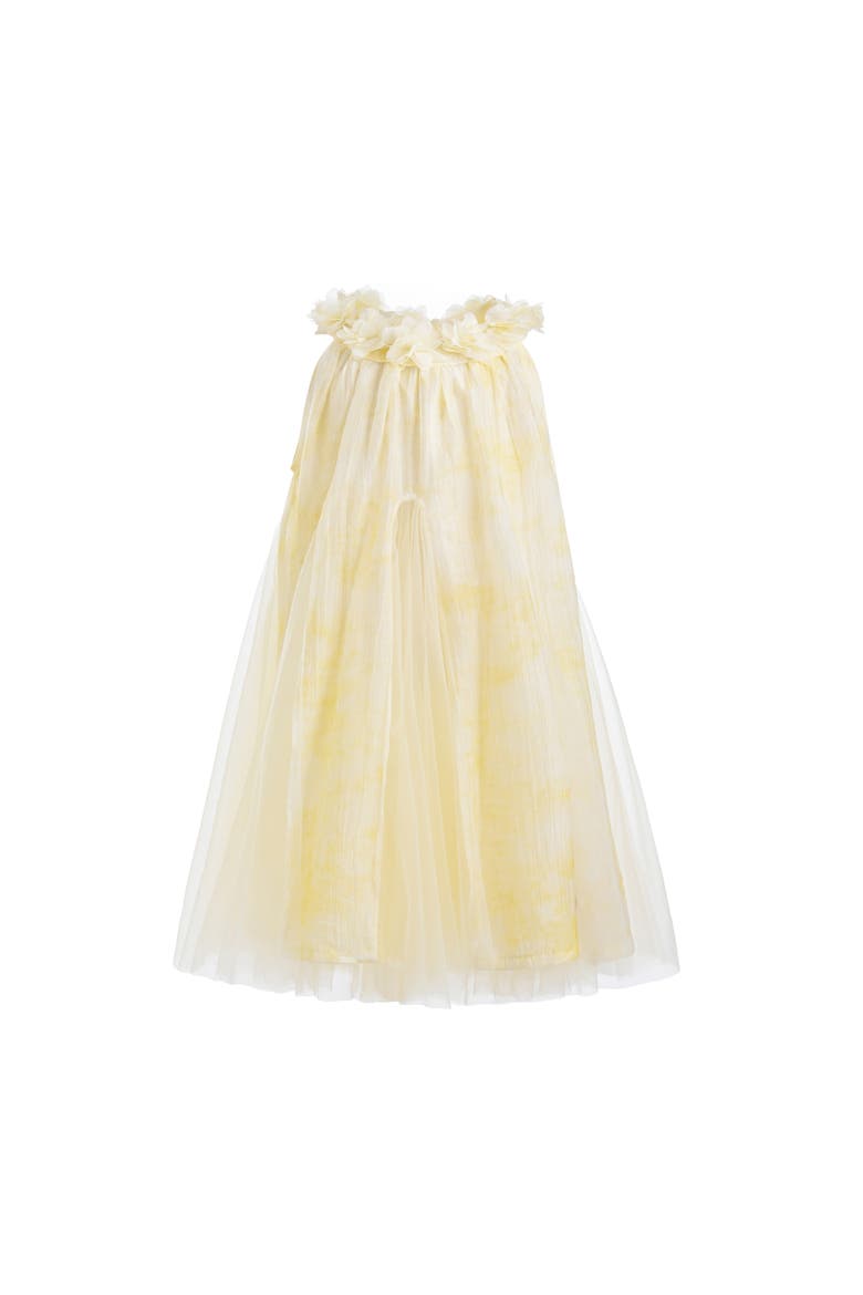 Solavie Floral Layered Dress, Main, color, Yellow